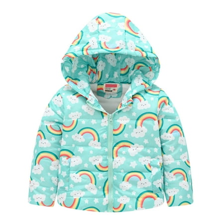 

Odeerbi Toddler Winter Coat Kids Boys Girls Outerwear Jackets Baby Grils Outdoor Thick Warm Coat Hooded Windproof Coat Mint Green