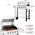 thumbnail image 4 of Royal Gourmet GA5401T 5-Burner BBQ Liquid Propane Gas Grill with Side Burner, Stainless Steel 60,000 BTU Barbecue Grill for Patio Garden Picnic Backyard Party, Silver, 4 of 13