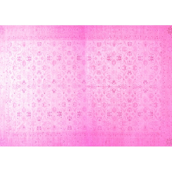 Ahgly Company Indoor Rectangle Oriental Pink Traditional Area Rugs, 6' x 9'