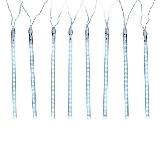 LumaBase Solar Powered LED Meteor Lights with 8 White Light Tubes