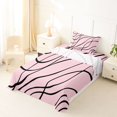 thumbnail image 5 of Homewish Abstract Lines Twin Sheets,Minimalism Artwork Bedding,Black Pink,3 Pieces,1 Fitted Sheet and 1 Pillowcase, 5 of 6