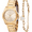 Gold, variant on 48577 Set with Speedway Ladies Watch 34mm Stainless Steel case and Silver Dial and Silver bracelet