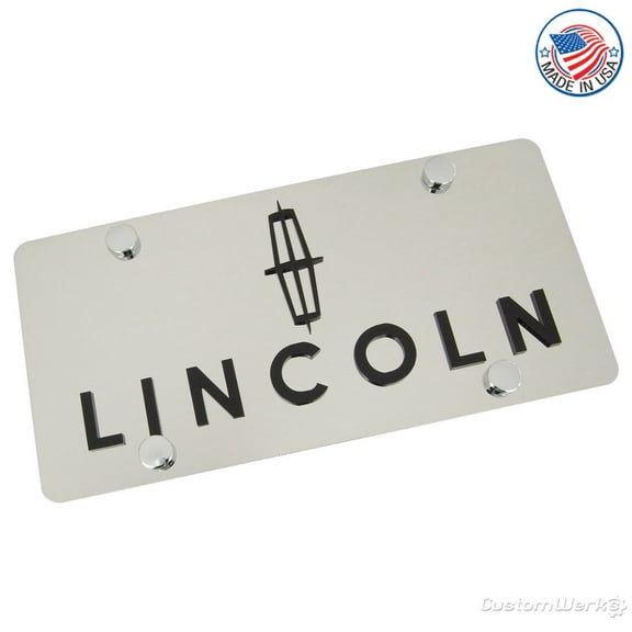 Lincoln Dual Logo License Plate (Chrome)
