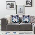 thumbnail image 3 of COMIO Animal with Geometry Wolf Head Pillow Case 2-Pack Short Plush Pillowcase White, 3 of 6