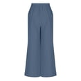 thumbnail image 5 of cocolona Womens Summer Casual Business Work Pants Elastic Waist Straight Wide Leg Pleated Pants with Pockets, 5 of 5