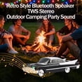 thumbnail image 5 of WS-1965 Bluetooth Replica Speaker – Retro Rocket Car Design, HD Sound, TWS, LED Party Lights, FM Radio, AUX/USB/TF Playback, Built-in Microphone – Portable Surprise Gift for Car Lovers (Black), 5 of 6