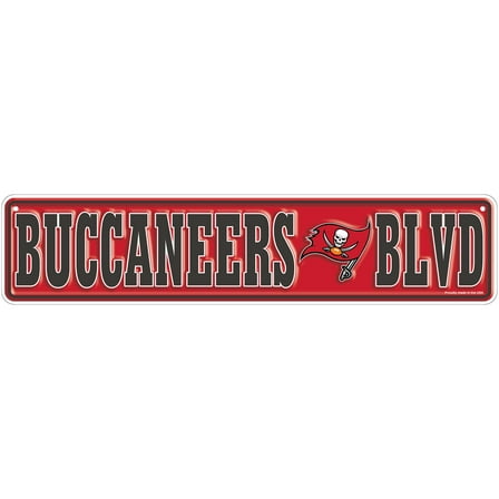 Tampa Bay Buccaneers 4" x 18" Team Boulevard Metal Sign