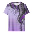 thumbnail image 4 of Women Short Sleeve Tops Casual Tshirts Shirts Set Printed Tees for Women Vintage Spring Clothes for Women 2025, 4 of 5