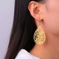 thumbnail image 5 of Bohemian Filigree Teardrop Dangle Earrings Women Stainless Steel Earring Jewelry, 5 of 7