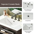 thumbnail image 4 of Euroco 30" Bathroom Vanity with Ceramic Sink, Equipped with Adjustable Shelf and Tip-Out Tray, Bathroom vanity with Solid Wood Legs, Silver Metal Knobs and Soft Close Hinges, Dark Brown, 4 of 7