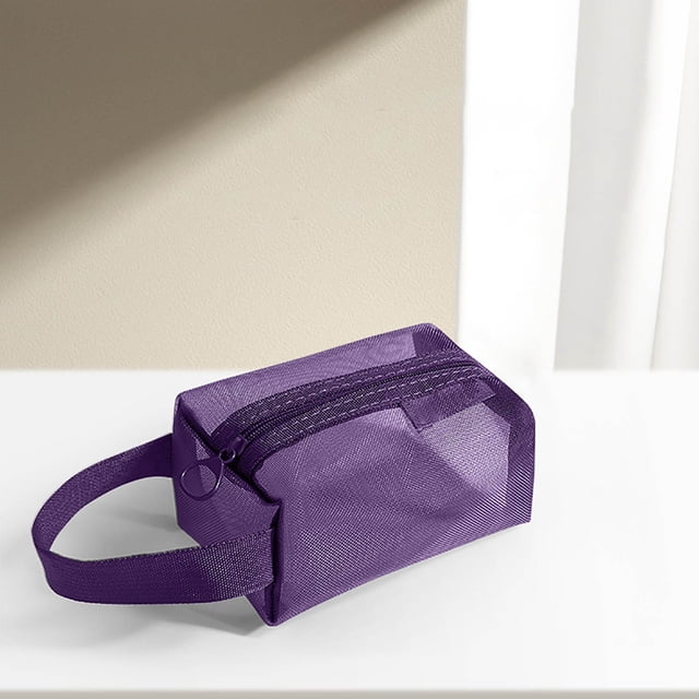 YYV Transparent Mesh Travel Pouch Cosmetic Organizer Small Three Dimensional Mesh Storage Bag Multifunctional Portable Case For Cosmetics Jewelry Stationery Travel Accessories Organizer