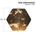 thumbnail image 3 of Fuzoiu Gold butterfly glitter Print Leather Coasters Set,Drink Coasters Set of 6,for Tabletop Protection, Durable PVC Coasters,Home Décor and Housewarming Gift,Hexagon, 3 of 7