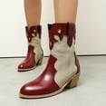 thumbnail image 2 of Mostsola Cowboy Boots for Women Pointed Toe Pull on Heel Denim Western Cowgirl Ankle Boots, 2 of 7