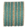 thumbnail image 5 of Efulgenz Indian Bangle Set Rhinestone CZ Plain Metal Bracelet Bangle Jewellery for Women (20 Pcs) Size-2.4, Green, 5 of 6