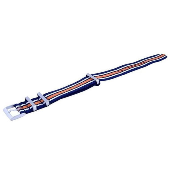 Ratio NATO35 22 mm Men Blue & Orange Polyester Strap, Black