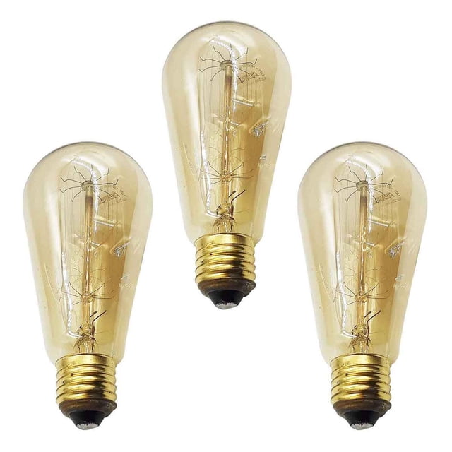 Foco Vintage Edison Adir 40W Luz Calida Incandescente 3 pzs 2950