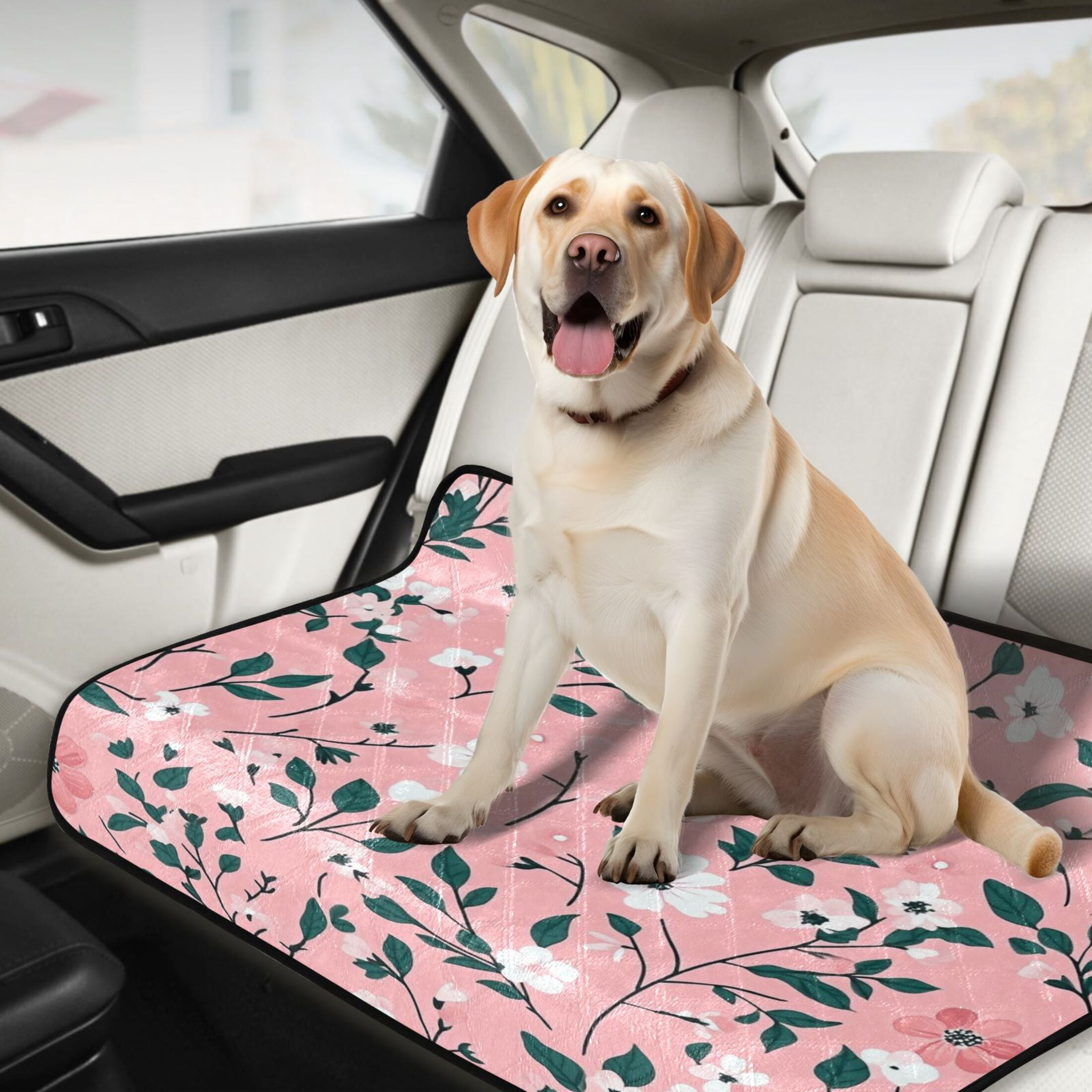 Washable Pet Pee Pads with Super Absorbent Reusable Training Pads for Dogs & Cats Pink Floral Pattern