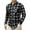Black #2, variant on Mens Flannel Shirt Plaid Button Down Shirts Summer Stretch Long Sleeve Color Block Shirt Spring Slim Fit Fleece Casual Office Tops White L