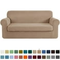thumbnail image 1 of CHUN YI Stretch 2-Piece Checks Sofa Cover with Cushion Cover Slipcover, 1 of 6