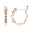 thumbnail image 2 of ANGARA Natural Classic Diamond Hinged Hoop Earrings in 14K Rose Gold for Women (Size-2.3mm| Color-K| Clarity-I3) | April Birthstone, Anniversary, Jewelry Gift for Women | Natural Diamond Earrings, 2 of 9