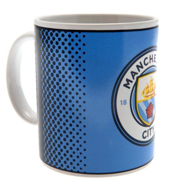 Manchester City FC - Taza Diseño Degradado (Blanco, Azul Cielo)