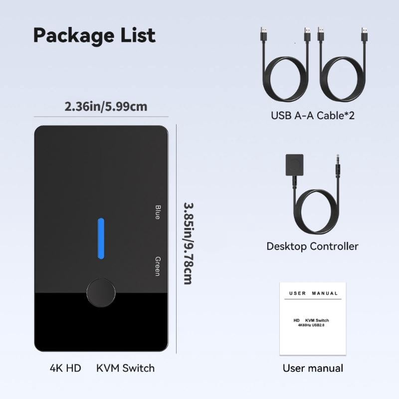 CEORPER 8K USB KVM Device HDTV Switcher Box Splitter Display Equipment USB Switcher