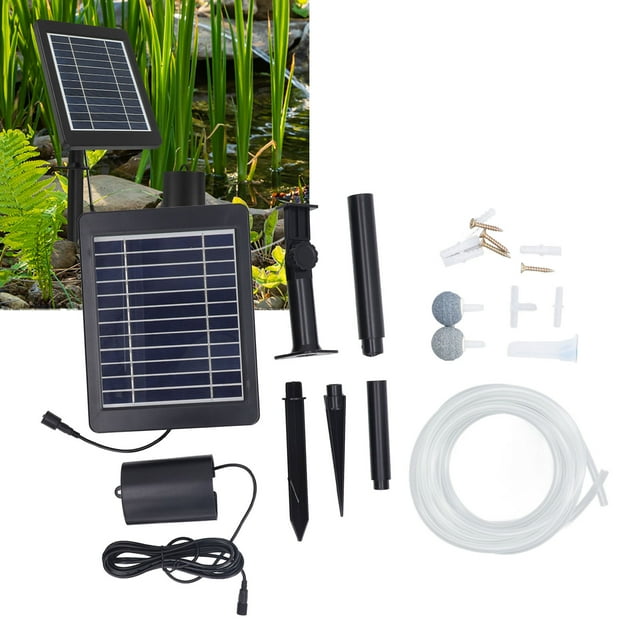 Aerator Pump Set, Easy Installation Wide Application 6V 4W Solar Panel 18H 36H 72H Solar Oxygen Pump For Fish