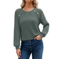 thumbnail image 2 of Women's Clothing Oversized Cable Knit Pullover Casual Cozy Winter Sweaters Women's Long Sleeve Blouse Spring Lightweight Sweater Business Casual Lace Top Trendy Fall Fashion Clothing, 2 of 6