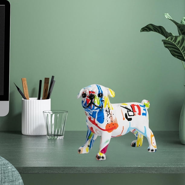 Estatua Decorativa Fernando Graffiti Perro Resina Multicolor 23 cm x 13 cm x 19,5 cm
