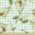 thumbnail image 2 of Ambesonne Floral Fabric by the Yard Upholstery, Retro Lily Flowers Botanical, 10 Yards, Eggshell and Olive Green, 2 of 5