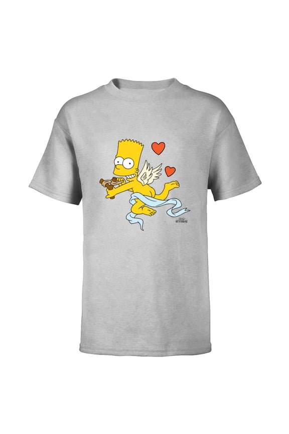 Bart Cherub Slingshot Cupid - Short Sleeve T-Shirt for Kids Customized-Athletic Heather