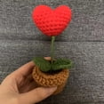 thumbnail image 5 of Mini plantas artificiales en macetas, flores tejidas a mano de ganchillo para decoración de escritorio de oficina y decoración de estantes, para regalo, cumpleaños, ideas para el día de San Valen, 5 of 5