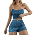 thumbnail image 2 of Qepwscx 2 Piece Pajamas Sets for Women Sleeveless Spaghetti Straps + Elastic Waist Pants Crew Neck Sleepwear Pjs Heart Print Tops & Pants PJs Pajama Sets Summer Comfy Lounge Slim Fits, 2 of 4