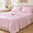 Pink Gingham-Full, variant on Light Blue Gingham Ruffle King Sheet Set