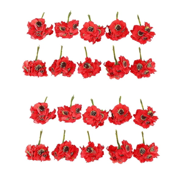 High Quality Silk Poppies Camellia 5cm 120pcs Artificial Flowers Corn Poppy Hand Made Small Wedding
