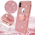 thumbnail image 2 of SOGA Diamond Bling Glitter Cute Phone Case with Kickstand Compatible for iPhone XR Case, Rhinestone TPU Bumper with Magnetic Ring Stand Girls Women Cover for Apple iPhone XR [Rose Gold], 2 of 5