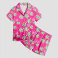 thumbnail image 4 of HCNTES Girls Halloween Pajamas Girls Halloween Pajamas 2 Piece Pumpkin Ghost Sleepwear Short Sleeve Jammies for Kids Button-Down Nightwear Girl Pjs, 4 of 5