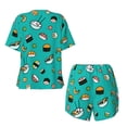 thumbnail image 5 of Picia Sushi Pajamas Sets for Women Soft Short-Sleeved Pjs with Lounge Shorts Two Piece Sleepwear-4X-Large, 5 of 9