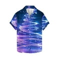 thumbnail image 5 of JURANMO Todays Deals Hawaiian Shirts for Men Funny Christmas Trees Graphic Tees Tops Casual Short Sleeve Button Up Vacation Bowling Shirt Xmas Gifts Blue L, 5 of 6