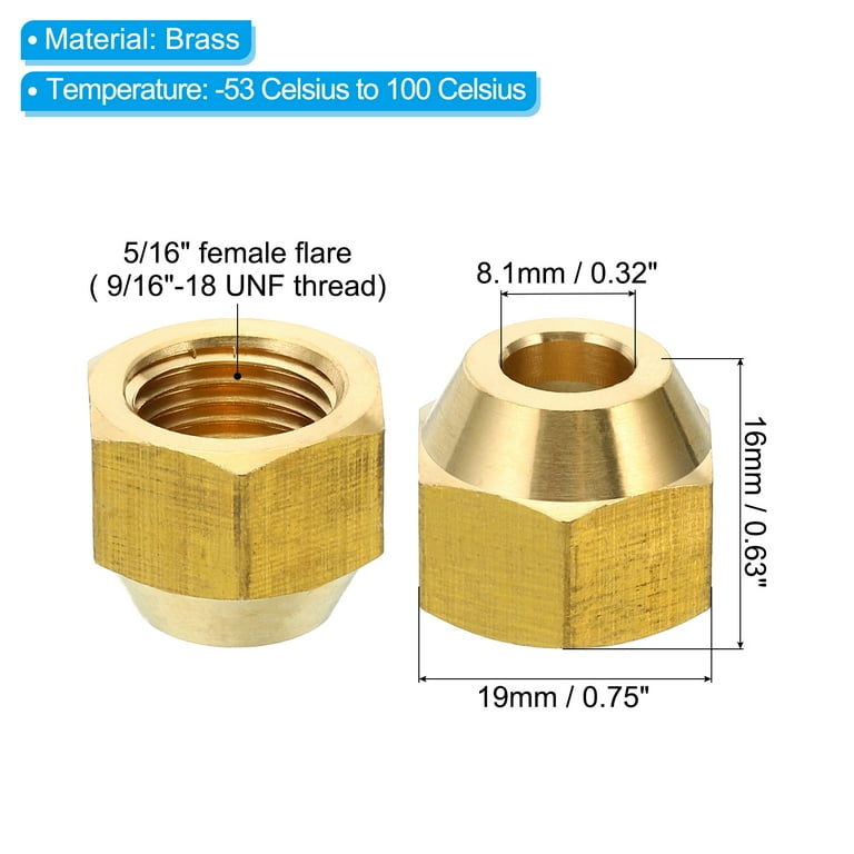 LTWFITTING 5/16 in. Brass Flare Tee Fitting (5-Pack) HF44505