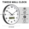 thumbnail image 3 of TIMESS 14" Reloj de Pared Analógico con Pantalla de Fecha, Reloj Moderno a Batería para Sala de Estar (Negro), 3 of 8