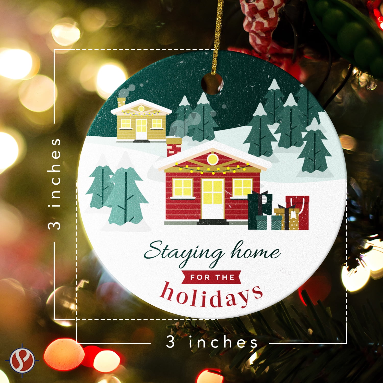 Holiday Ornaments Year 2022, 3 X 3” Round Laminated Cardstock Bauble For Xmas Christmas Tree Decoration, Gift Tags & New Year's Home Decor, Hole Punched With Self Click Hanging Strings | 5 Designs - Walmart.com