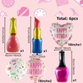 thumbnail image 2 of Hoppin Gee 6Pcs Pink Girls Makeup Theme Lipstick Aluminum Balloons, Pink Birthday Decorations, 2 of 7