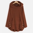 thumbnail image 4 of Womens Winter Jacket Plus Size Button Plush Tops Hooded Loose Cardigan Wool Coat Jacket Pink XXXXXL, 4 of 8