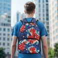 thumbnail image 5 of POLERO Tie-Dye American Flag Star Pattern 17 Inch Casual Daypack for Boys, Polyester Material Lightweight Side Pockets School Backpack for Travel, 5 of 9