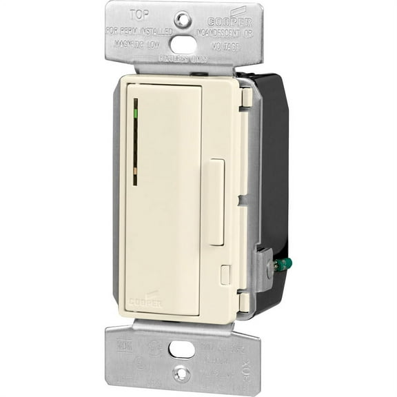 Cooper Accell AIM06-LA-K Light Almond Master Smart Dimmer Light Switch 600W 120V Magnetic Low Voltage
