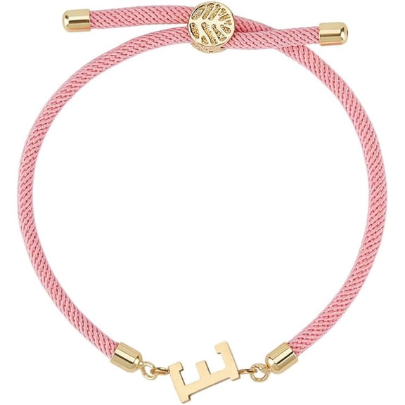 Pink Adjustable Initial Bracelet for Women Letter A-Z Personalized Bracelets for Making Women Jewelry Gift DIY