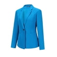 thumbnail image 5 of AZoiNM Women's Slim Fit One-Button Notch Lapel Blazer & Pants Set, Business Casual Work Suit for Office, 70% Polyester 30% Viscose, Lake Blue/Light Purple, Fall Winter Spring, 5 of 7