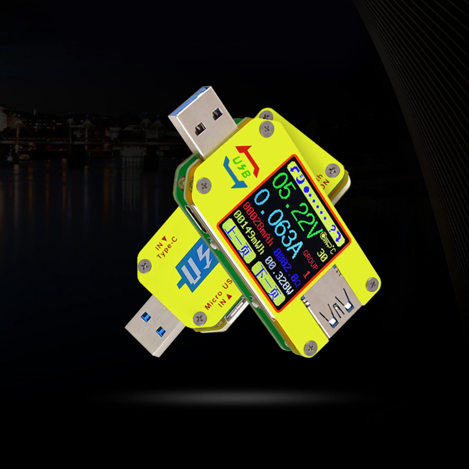 USB Power Meter 4-24V 4A LCD USB Voltages Current Display USB Tester Multimeter USB Current Meter Tester LCD Display