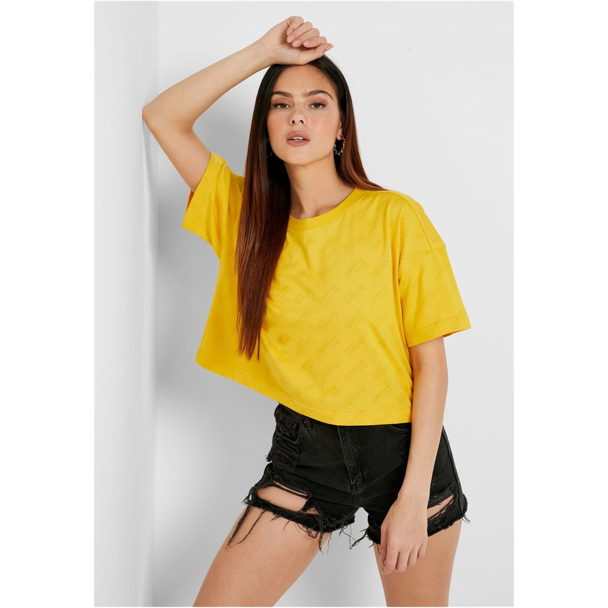 Reebok ufc t shirt womens yellow discount